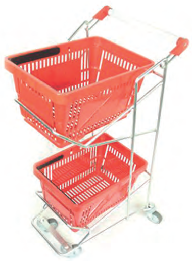Mini - Rollwagen mit Zwei Ebenen für Einkaufskörbe