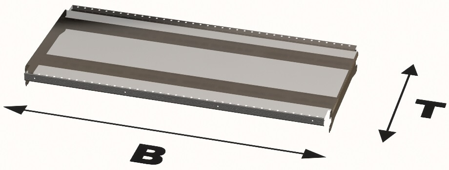 Metallfachboden Grafitschwarz für das Regalsystem "X"