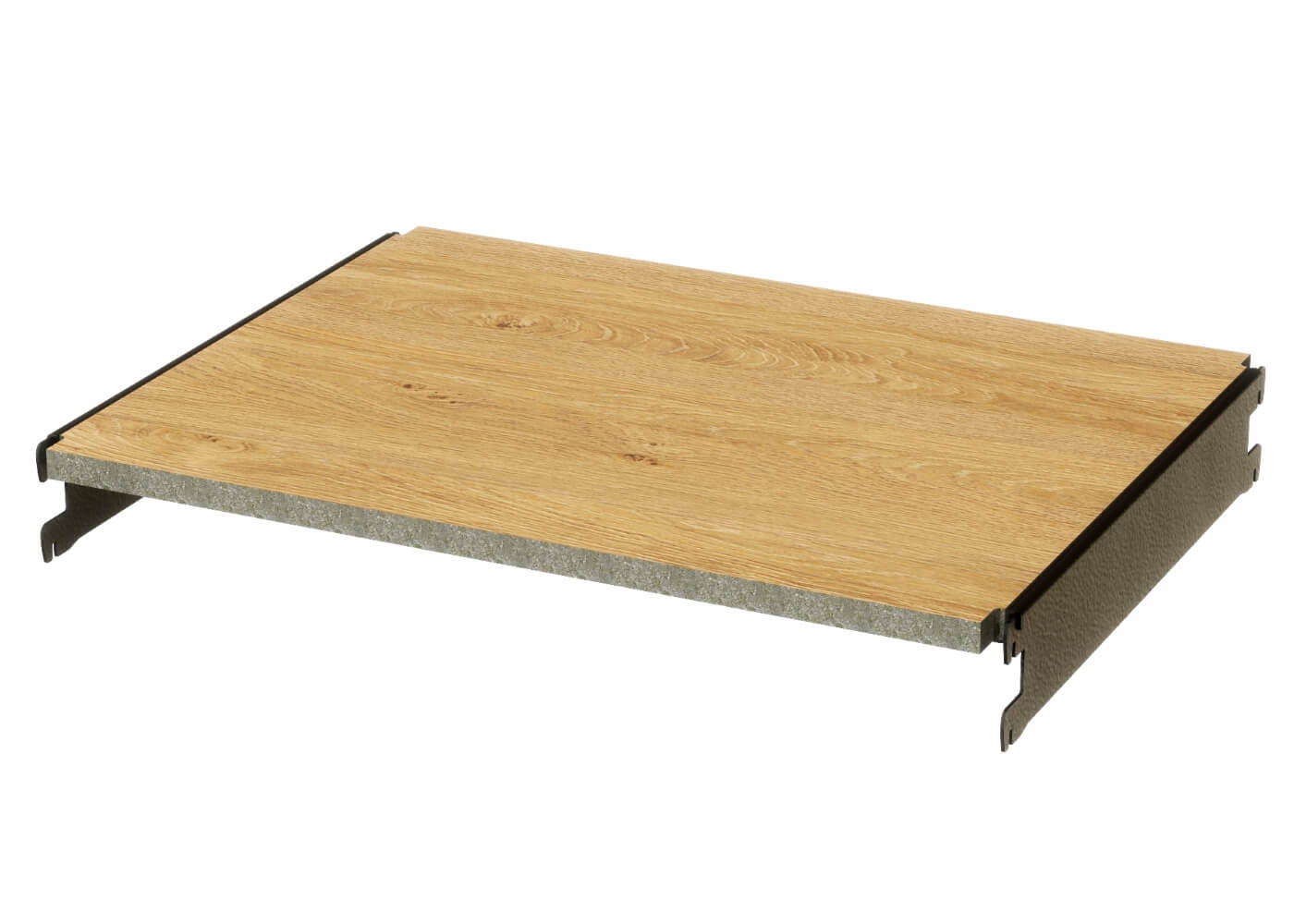 Holzfachboden HEAVY S in Eiche für das Ladenbau Regalsystem ELEGANCE - Set ohne Verstärkungsprofile (extra)